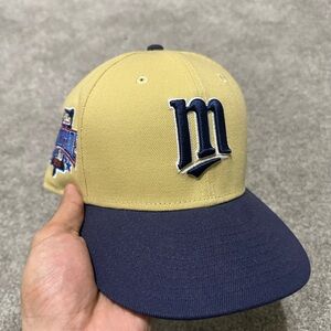 Twins Yellow and Blue Baseball Cap with 'M' Logo 7 1/4